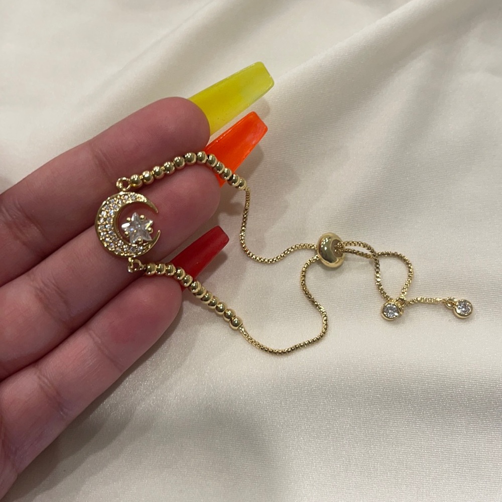 Handmade Moon Bracelet Gold Plated